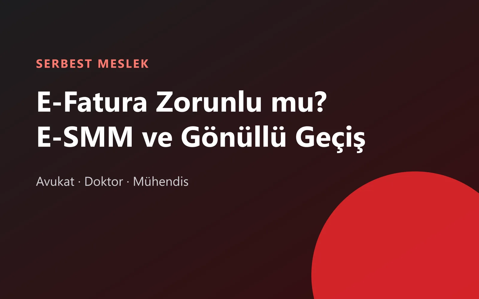 Serbest Meslek Sahipleri E-Faturaya Geçmek Zorunda mı? E-SMM ve Gönüllü E-Fatura